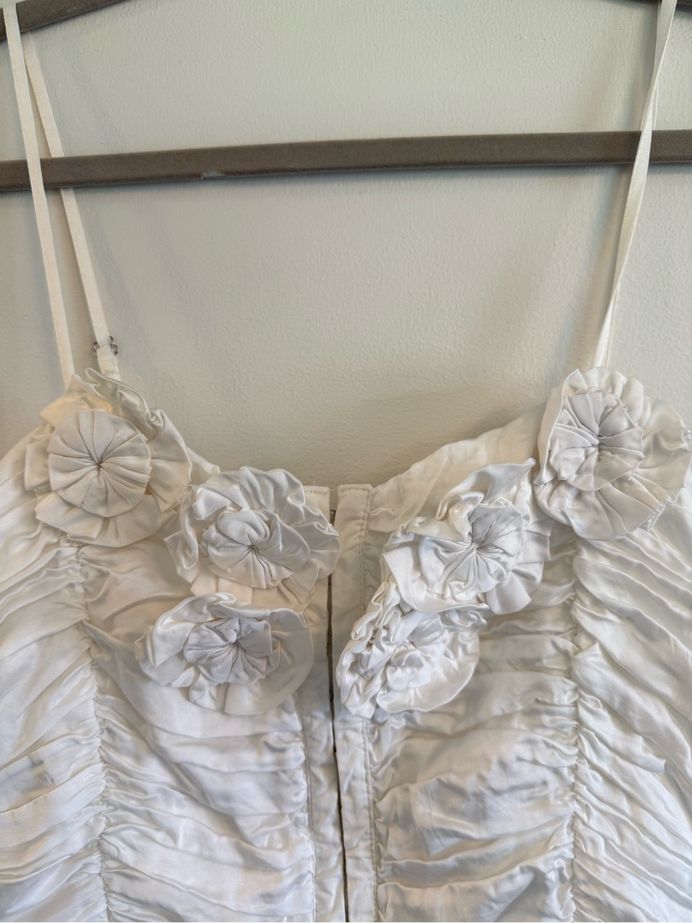 Zara White Ruched Rosette Satin Corset Top | Size M | NWT - Picture 6 of 13